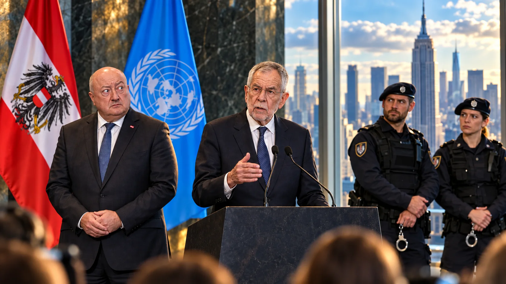 Österreichs Neutralität enwickelt neue Facetten, während der Präsident in New York Partei ergreift